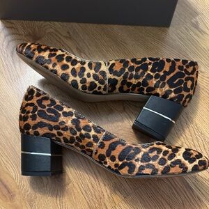 Aubrey Lynn Amanda Animal Print Calf Hair Low Heels - Size 8